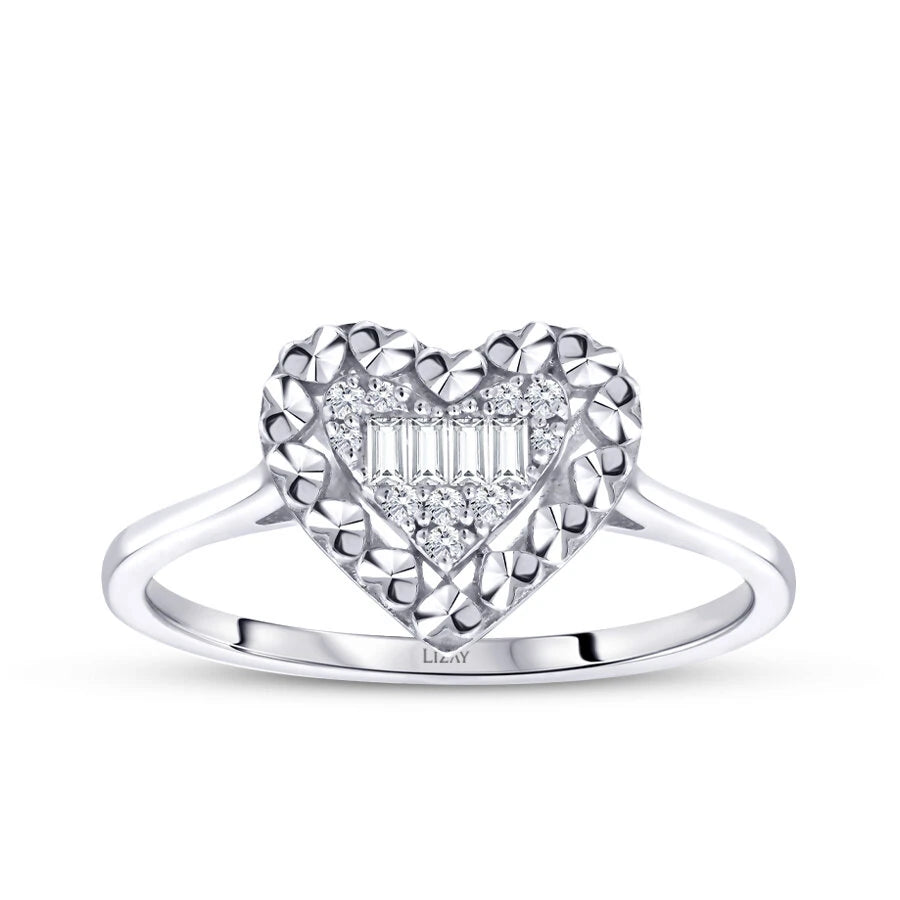 0.40 Carat Diamond Baguette Heart Set