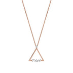 0.07 Carat Diamond Baguette Triangle Necklace