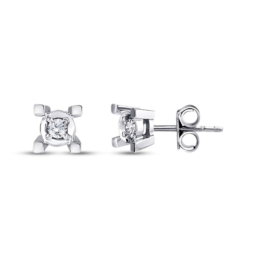 0.08 Carat Diamond Solitaire Earrings