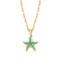 Gold Turquoise Starfish Necklace