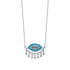 0.51 Carat Diamond Turquoise Eye Necklace