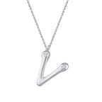 0.04 Carat Diamond V Letter Necklace