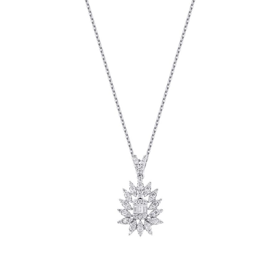 0.43 Carat Diamond Baguette Necklace