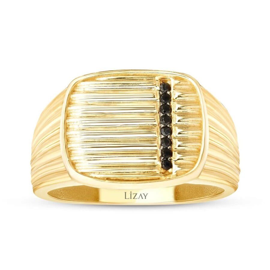 Gold Black Stone Men’s Ring