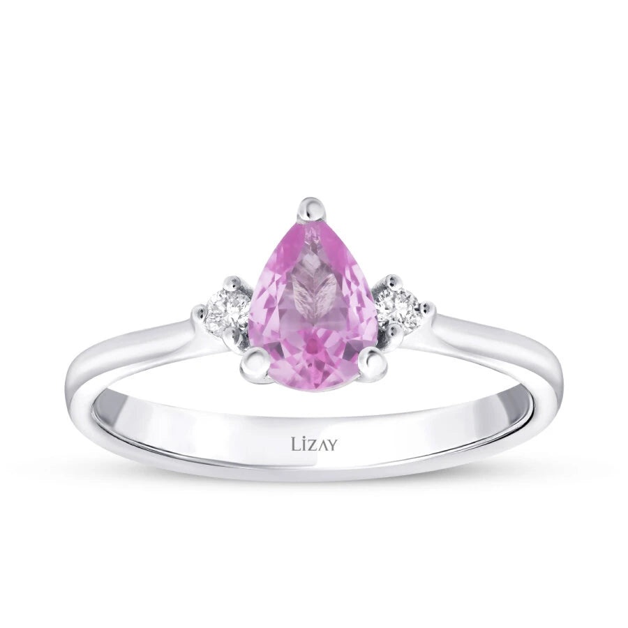 1.36 Carat Diamond Pink Sapphire Ring