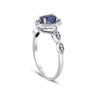 0.71 Carat Diamond Sapphire Ring