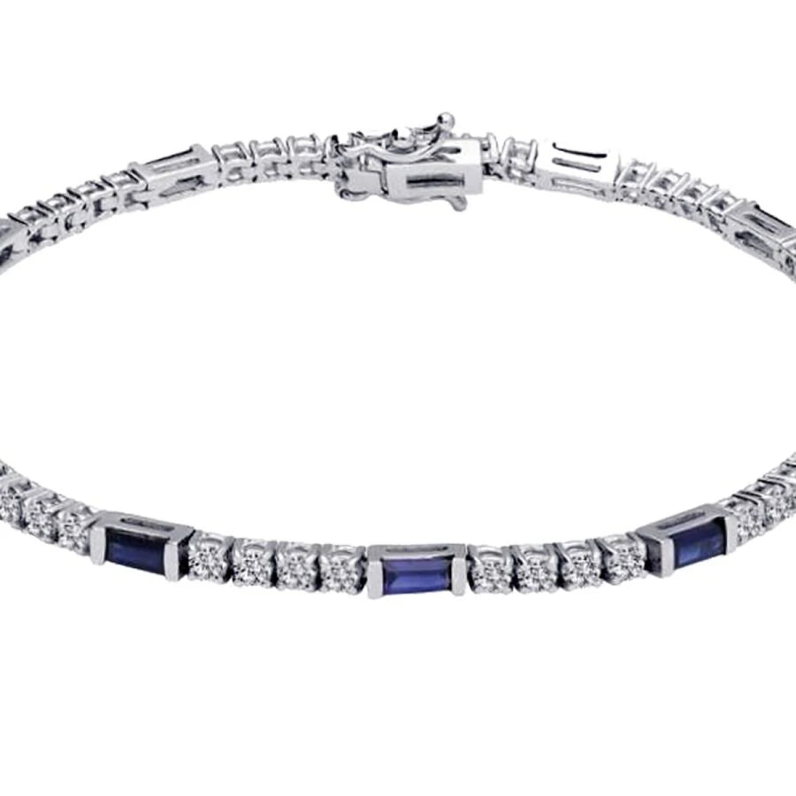 3.15 Carat Diamond Sapphire Bracelet