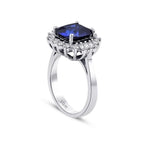 4.16 Carat Diamond Baguette Sapphire Ring