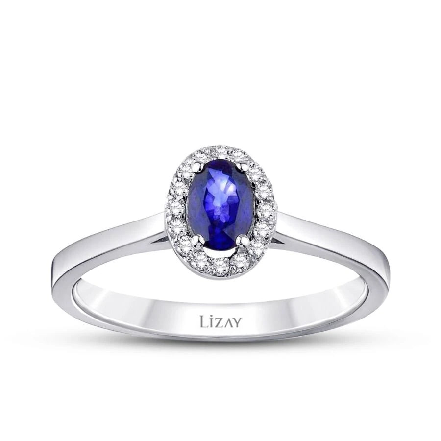 0.31 Carat Diamond Sapphire Ring