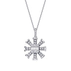 0.23 Carat Diamond Snowflake Baguette Necklace