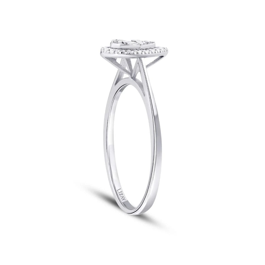 0.05 Carat Diamond-Effect Pear Baguette Ring