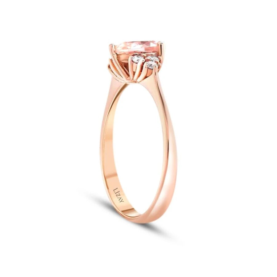 0.77 Carat Diamond Morganite Ring