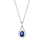 1.98 Carat Diamond Pear Sapphire Necklace