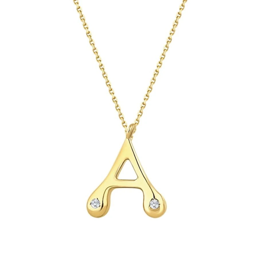 0.04 Carat Diamond A Letter Necklace
