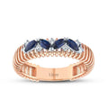0.39 Carat Diamond Sapphire Ring