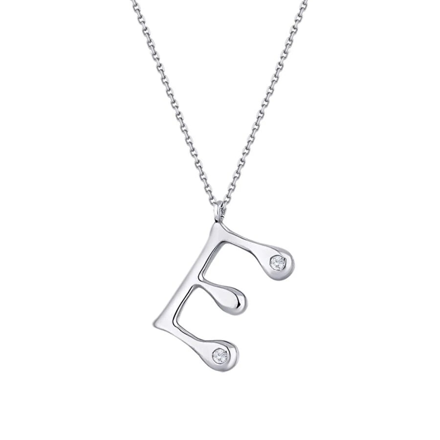 0.04 Carat Diamond E Letter Necklace