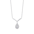 0.20 Carat Diamond Baguette Pear Necklace