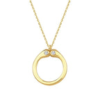 0.04 Carat Diamond O Letter Necklace