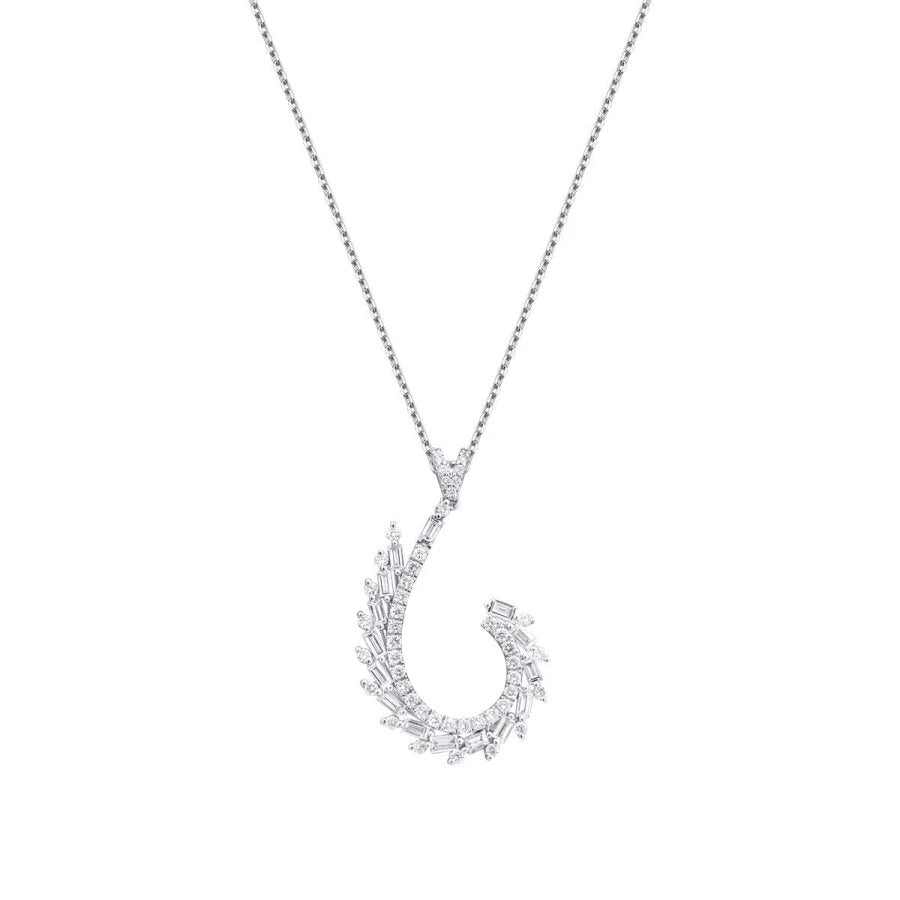 0.96 Carat Diamond Baguette Necklace