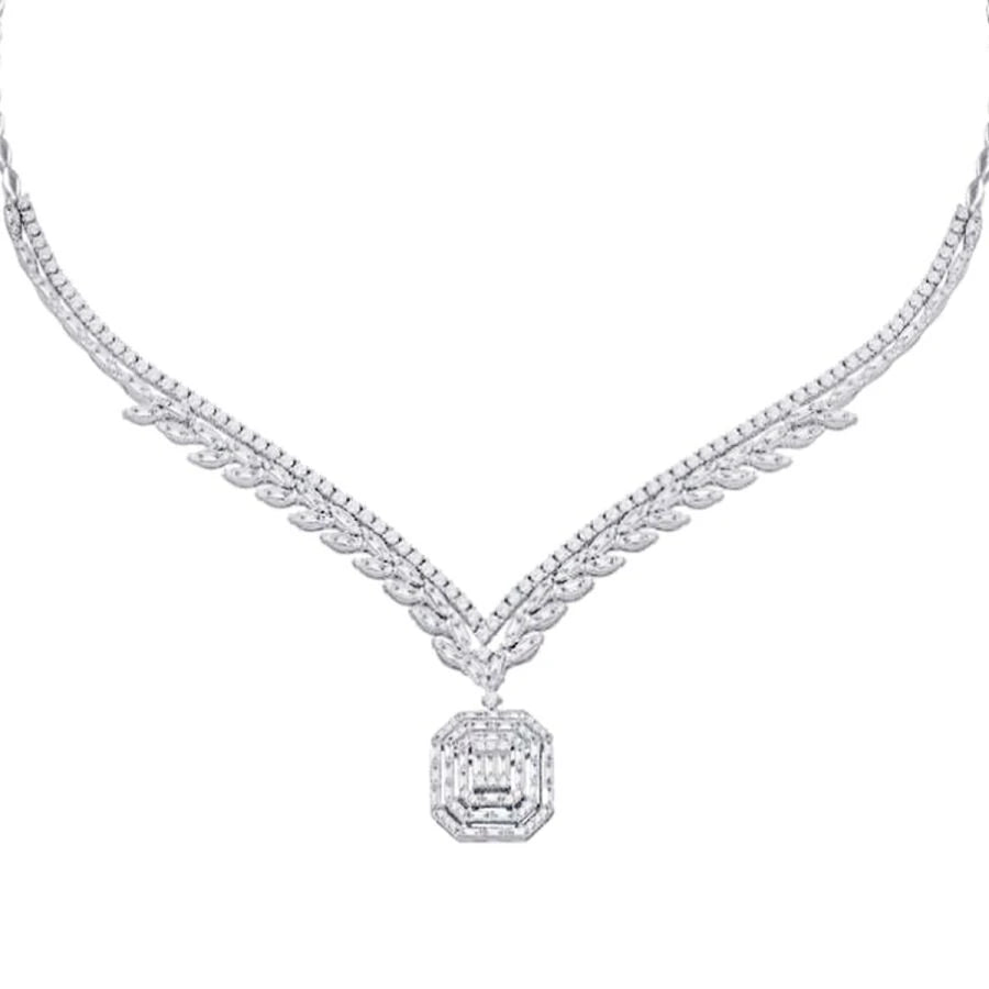 6.89 Carat Diamond Baguette Neckband