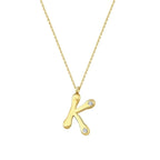 0.04 Carat Diamond K Letter Necklace