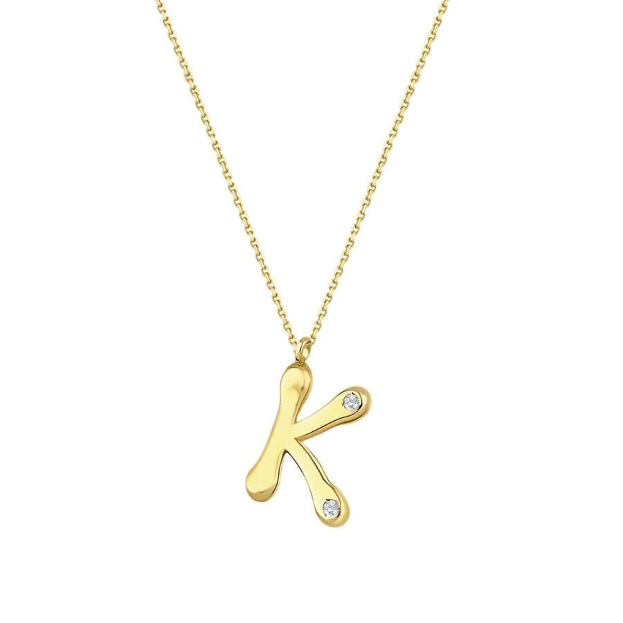 0.04 Carat Diamond K Letter Necklace