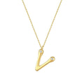 0.04 Carat Diamond V Letter Necklace