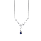0.64 Carat Diamond Pear Sapphire Necklace