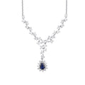 0.64 Carat Diamond Pear Sapphire Necklace