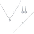 Gold Pear Stone Wedding Set