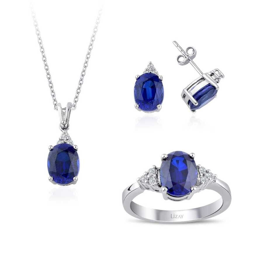 11.56 Carat Diamond Sapphire Set