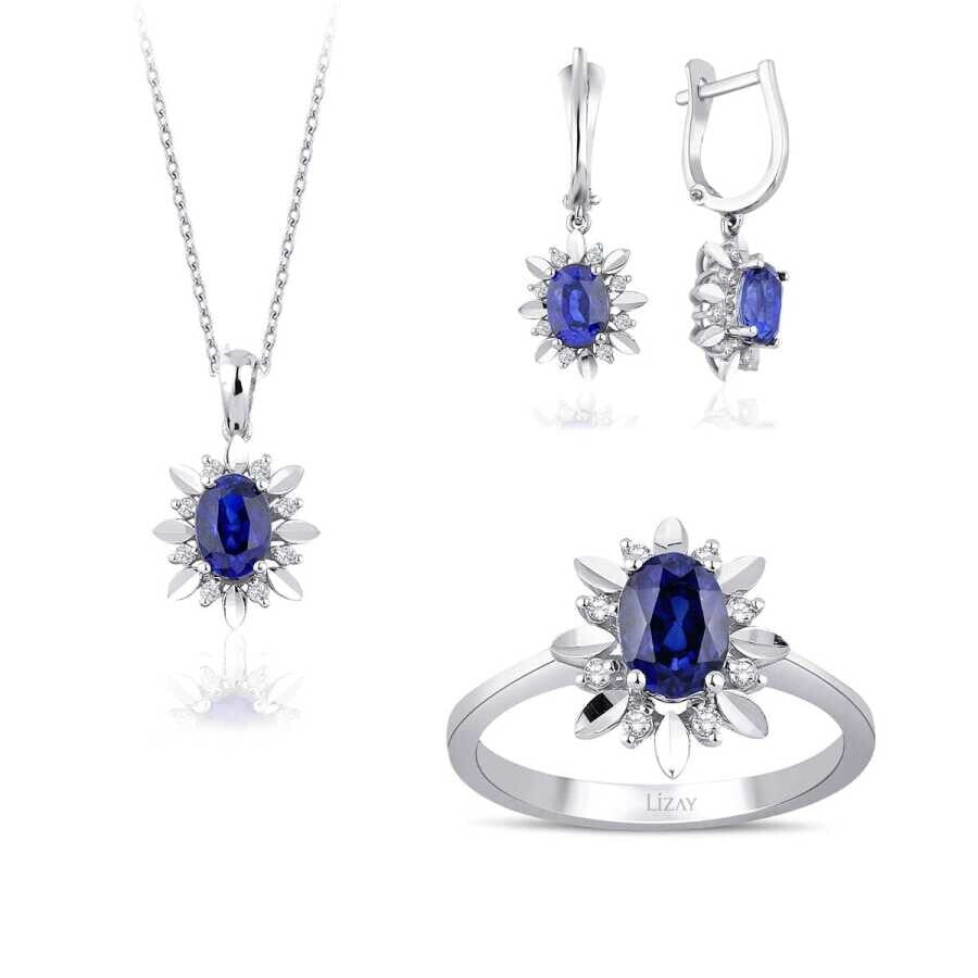 4.01 Carat Diamond Sapphire Set