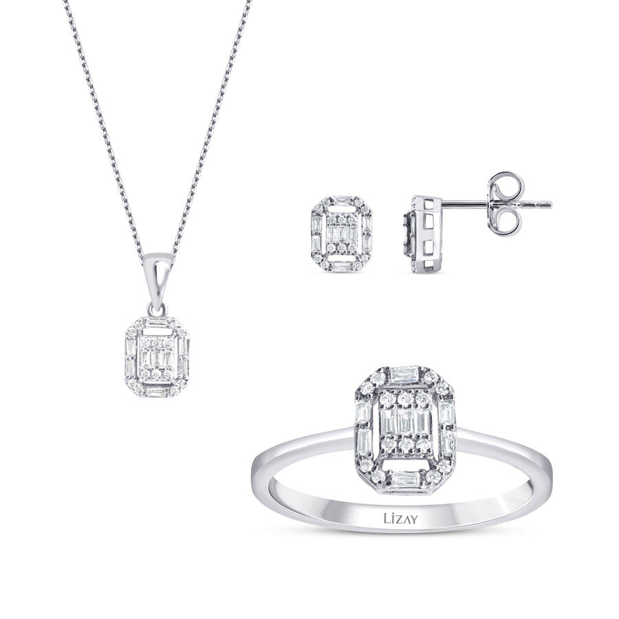 0.61 Carat Diamond Baguette Set