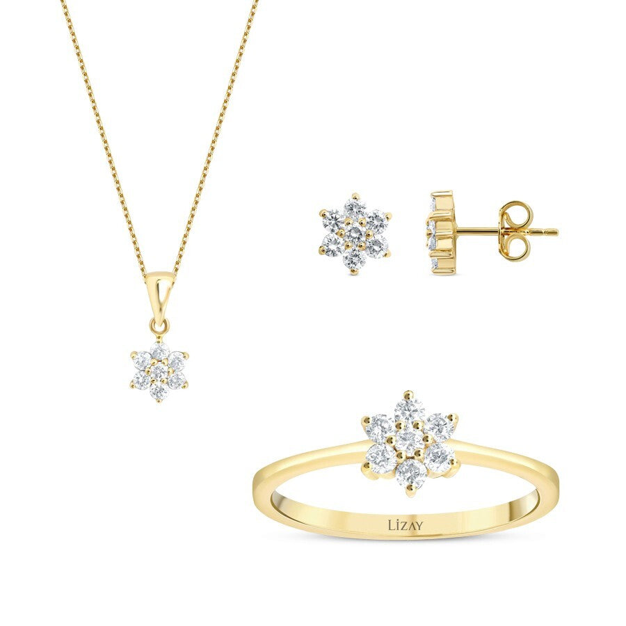 0.97 Carat Diamond Flower Set