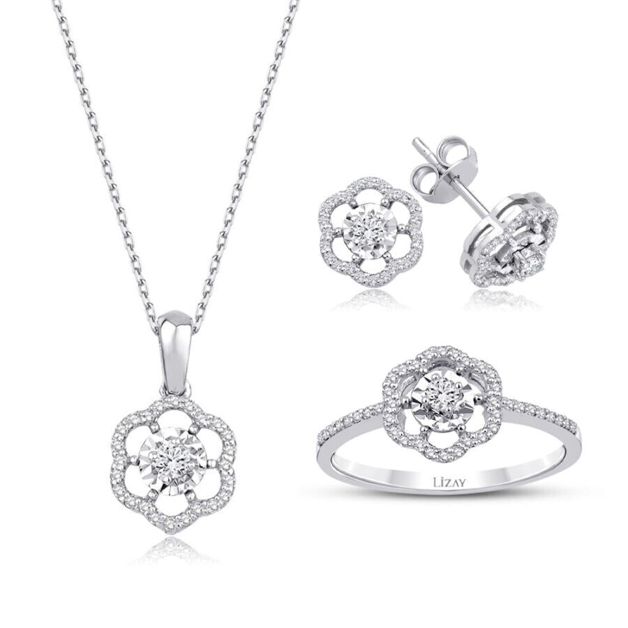 0.64 Carat Diamond Flower Trend Set