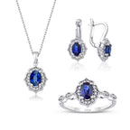 2.54 Carat Diamond Sapphire Set