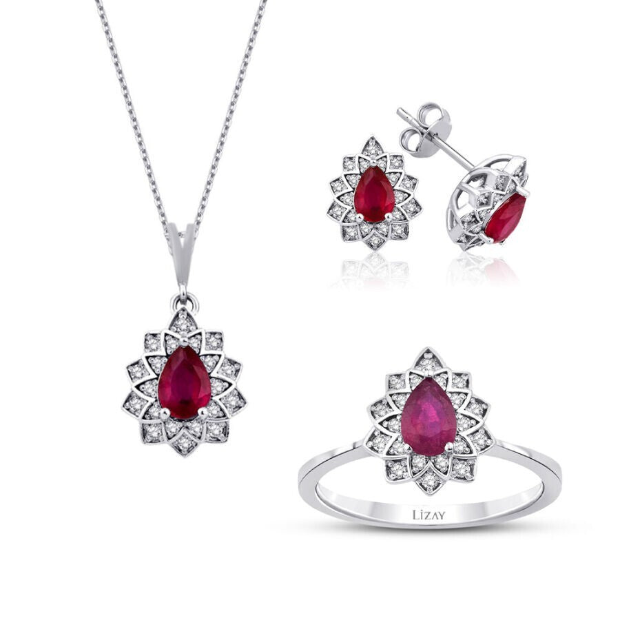 2.93 Carat Diamond Ruby Set