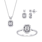 0.18 Carat Diamond Effect Baguette Set