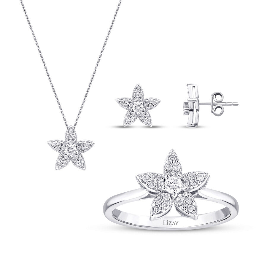 0.66 Carat Diamond Flower Set