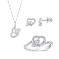 0.85 Carat Diamond Baguette Heart Set