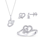 0.85 Carat Diamond Baguette Heart Set