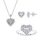 0.40 Carat Diamond Baguette Heart Set