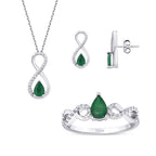 1.61 Carat Diamond Emerald Set