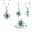 3.91 Carat Diamond Emerald Set