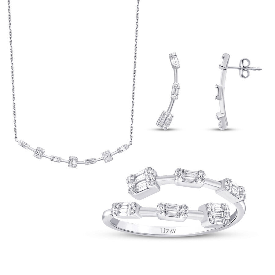 0.81 Carat Diamond Baguette Set