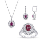 7.21 Carat Diamond Ruby Set