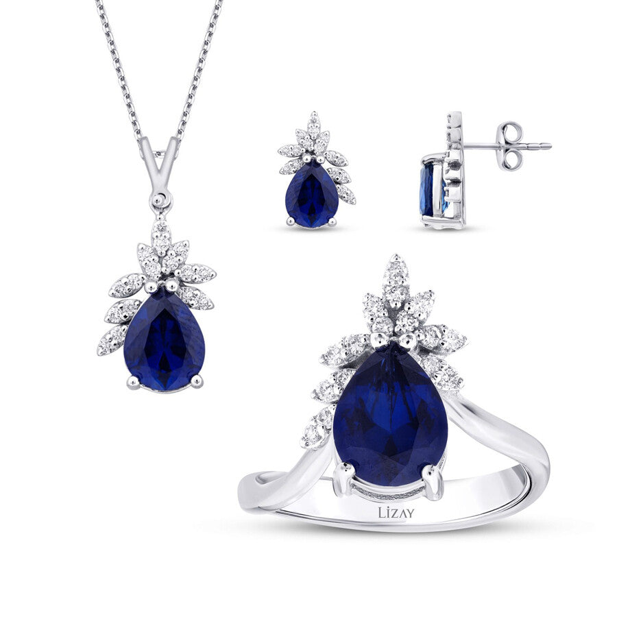 8.69 Carat Diamond Sapphire Set