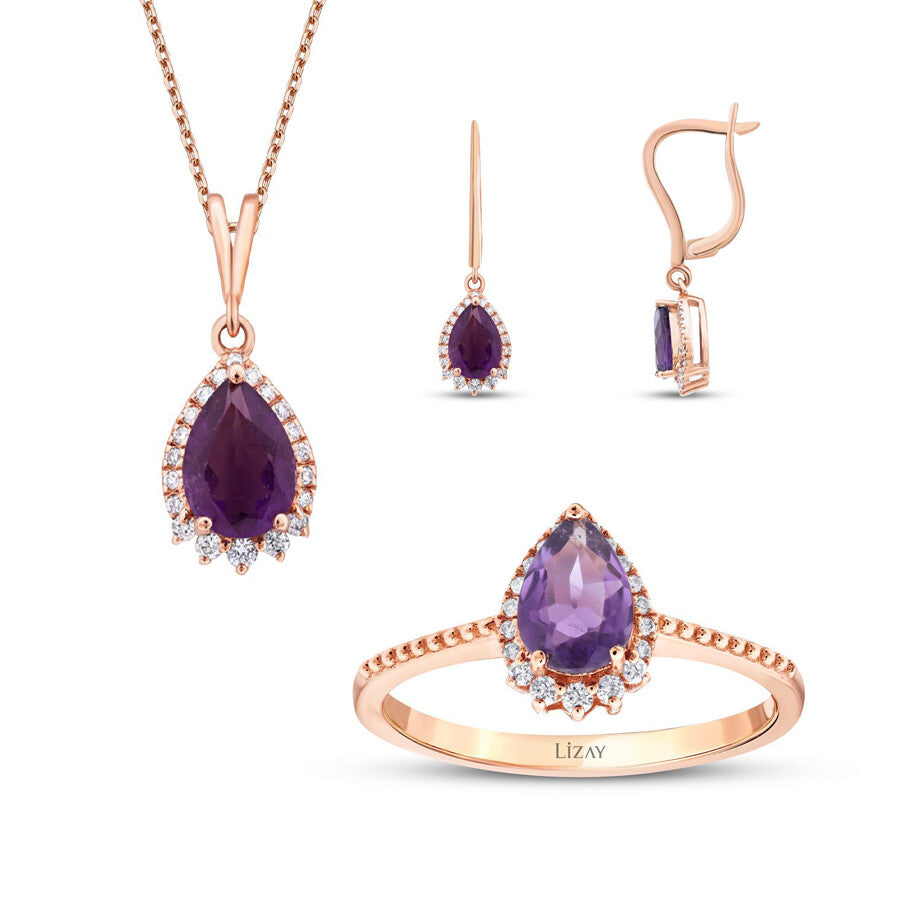 2.45 Carat Diamond Amethyst Set