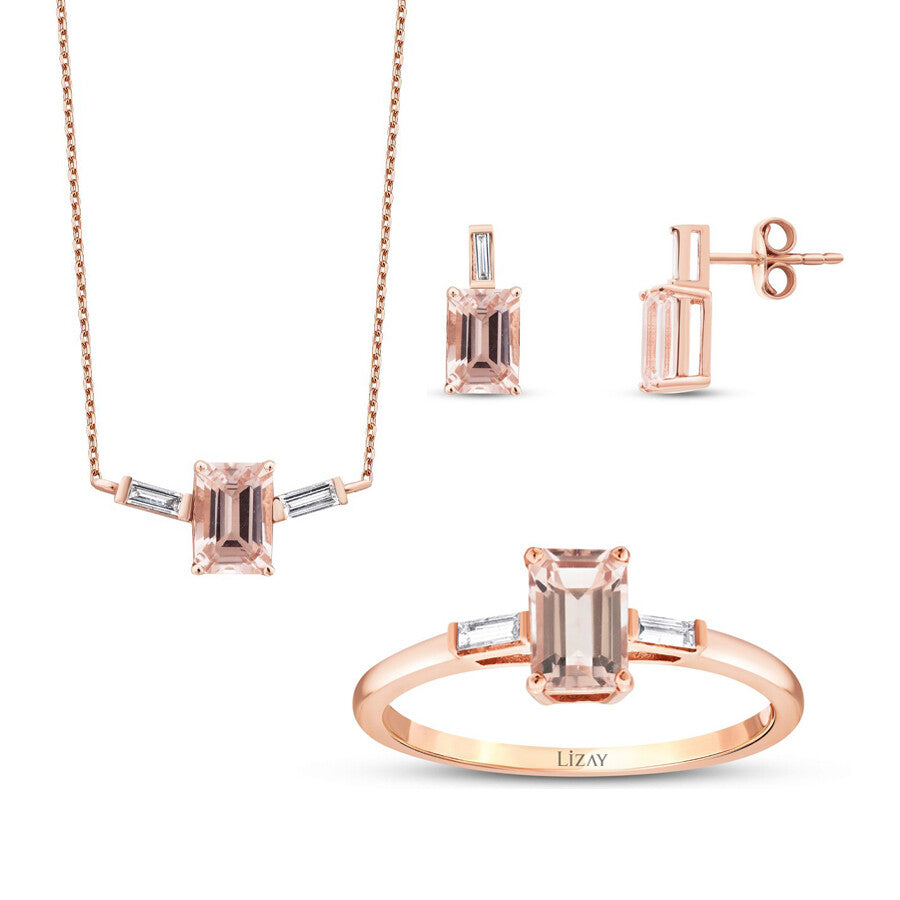 2.65 Carat Diamond Morganite Set