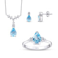 3.80 Carat Diamond Blue Topaz Set